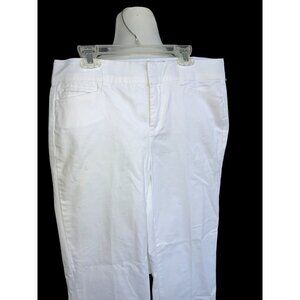 JM COLLECTION LADIES PETITE SOLID WHITE SHORT ANKLE LENGTH LONG PANTS EUC 6P